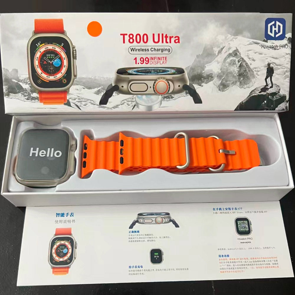 Reloj Inteligente T800 Ultra Carga Inalámbrica