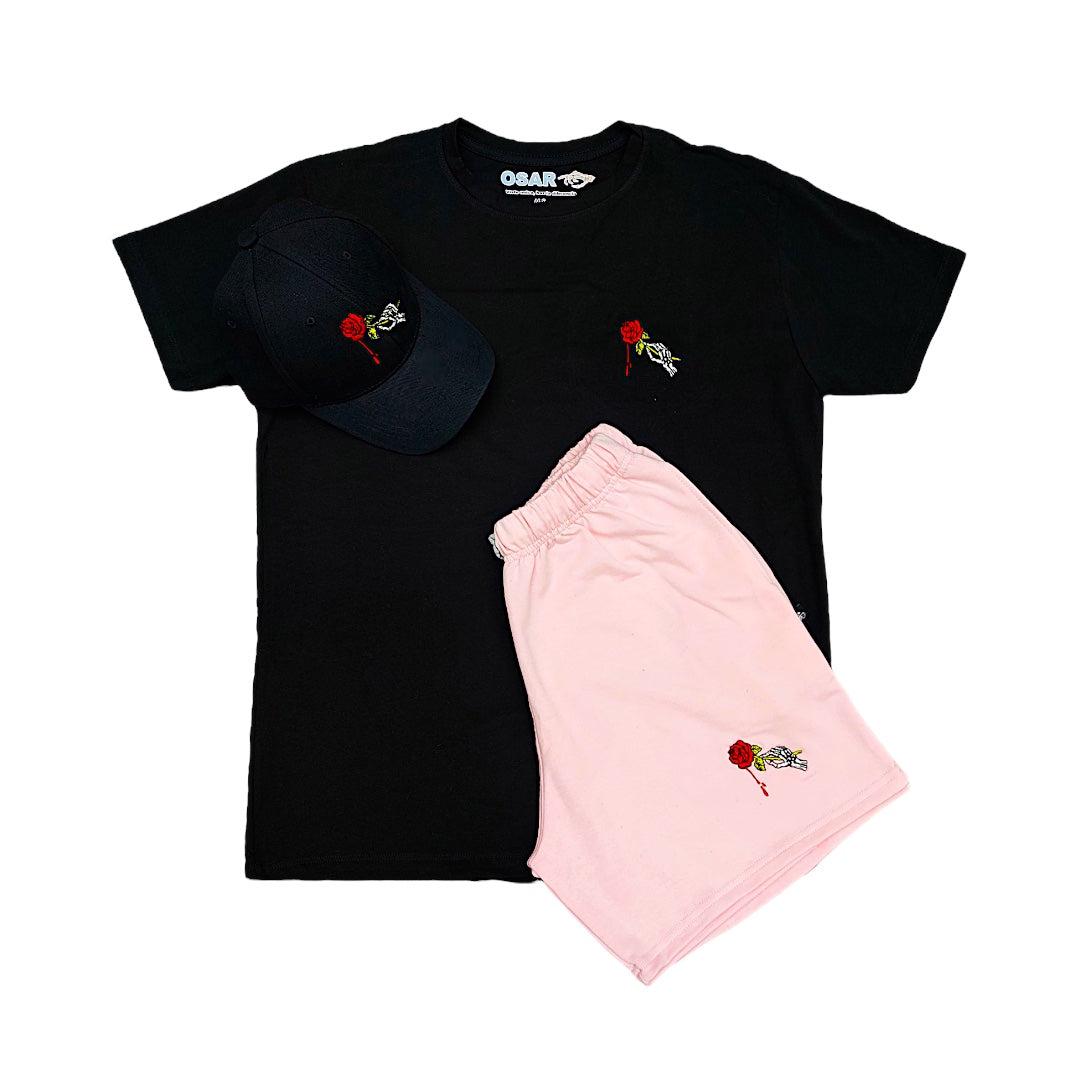 Camiseta Pantaloneta Gorra Diseño Rosa