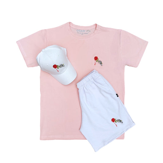 Camiseta Pantaloneta Gorra Diseño Rosa
